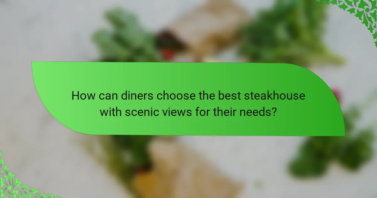 How can diners choose the best steakhouse with scenic views for their needs?