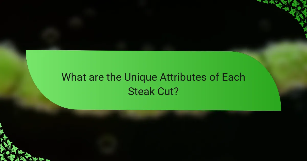 What are the Unique Attributes of Each Steak Cut?
