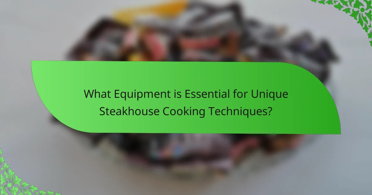 What Equipment is Essential for Unique Steakhouse Cooking Techniques?